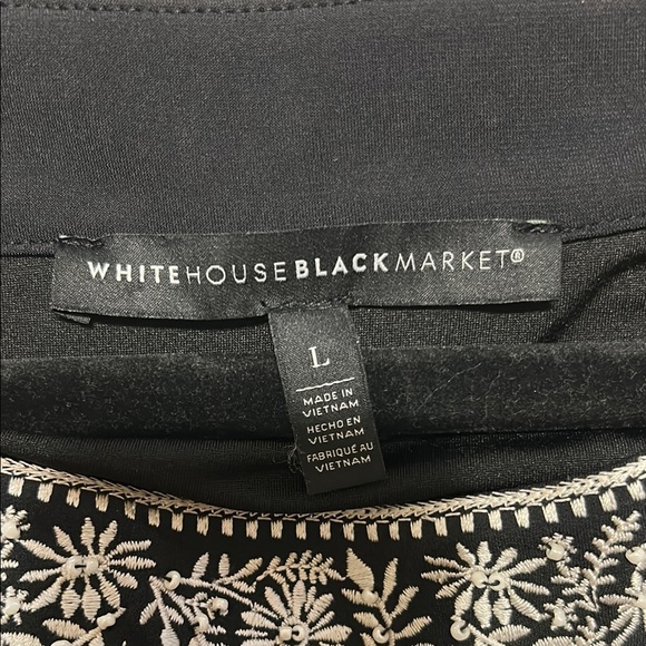 Floral Black Dress with Embellished Neckline - Picture 3 of 3